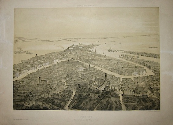 Guesdon Alfred (1808-1876) Venise. Vue prise au dessus de Santa Maria dei Frari 1849 Parigi